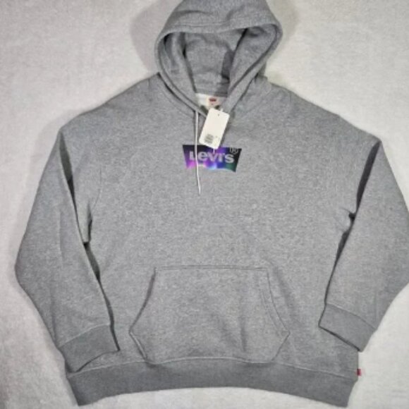 Levi's Men's 3XL Relaxed Fit North Midtone Heather Gray Fleece Hoodie Crewneck - Picture 1 of 8